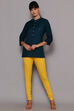 Black Cotton Blend Solid Churidar image number 4