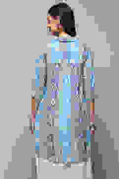 Blue Rayon Straight Kurti image number 3