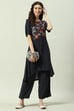 Red Printed LIVA Asymmetric Kurta Palazzo Suit Set image number 6
