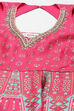 Green Art Silk Flared Kurta Legging Suit Set image number 1