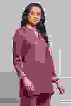 Pink Blended Printed Kurta image number 4