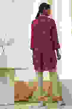 Red Printed Shirt-Style Short Kurta image number 3