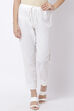White Cotton Chikankari Pants image number 0
