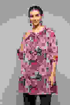 Black Polyester Straight Printed Top image number 0