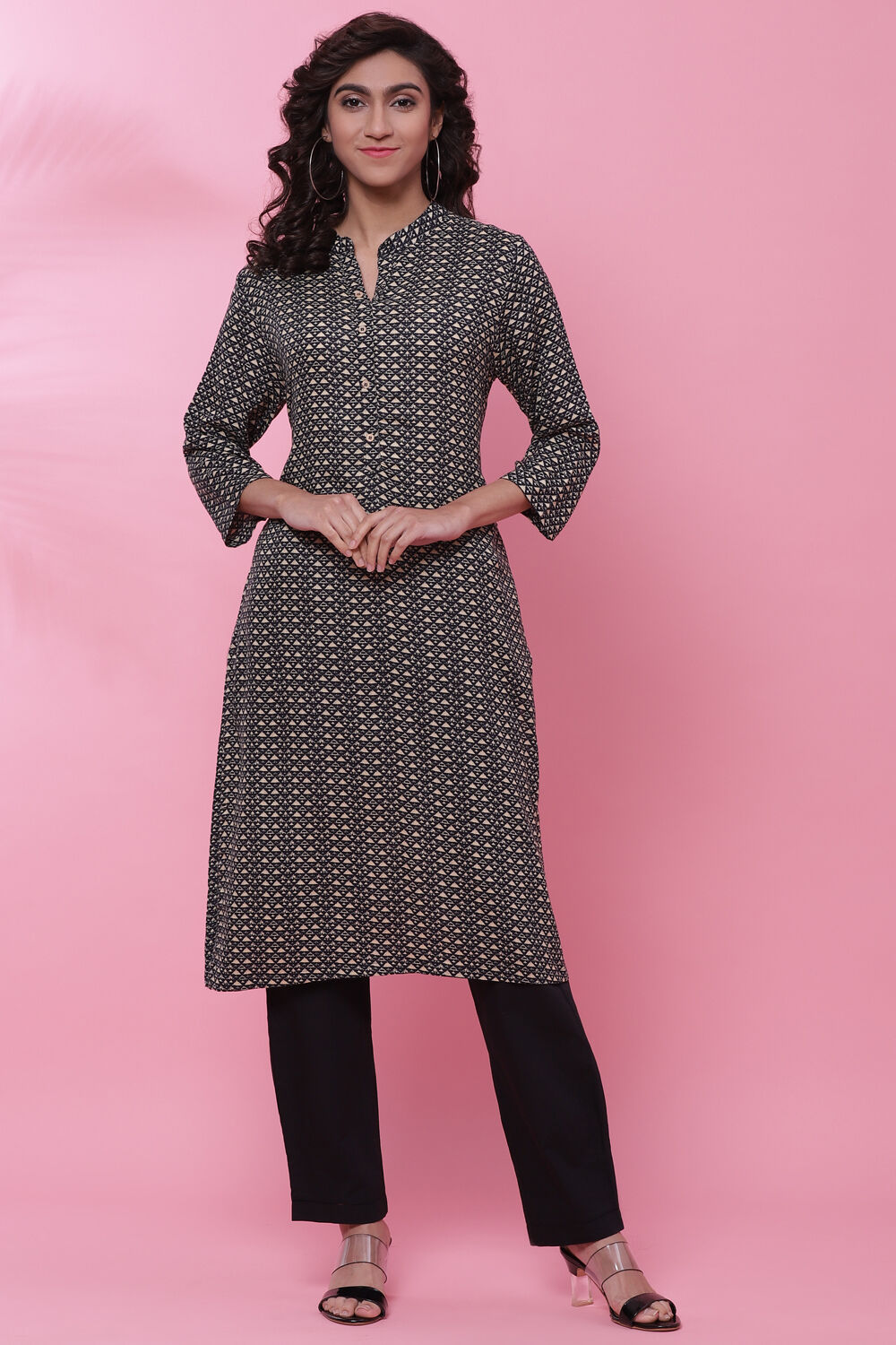 Orange Rayon Straight Kurta image number 0