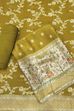 Mustard Jacquard Printed Unstitched Suit Set image number 0
