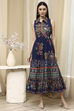 Indigo Cotton Tiered Dress image number 5