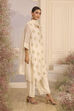 Off White Chanderi Straight Solid Suit Set image number 5