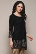 Black Daffodil Straight Printed Kurti image number 0