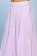 Lilac Viscose Rayon Embroidered Flared Lehenga Set image number 2
