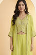 Yellow Poly Georgette Regular Fusion Set image number 1