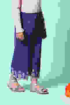 Blue Cotton Pant image number 3