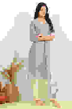 Teal Cotton Unstitched Suit Set image number 6