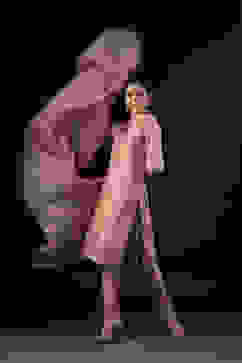 Rohit Bal Light Pink Cotton Silk Anarkali Printed Suit Set image number 0