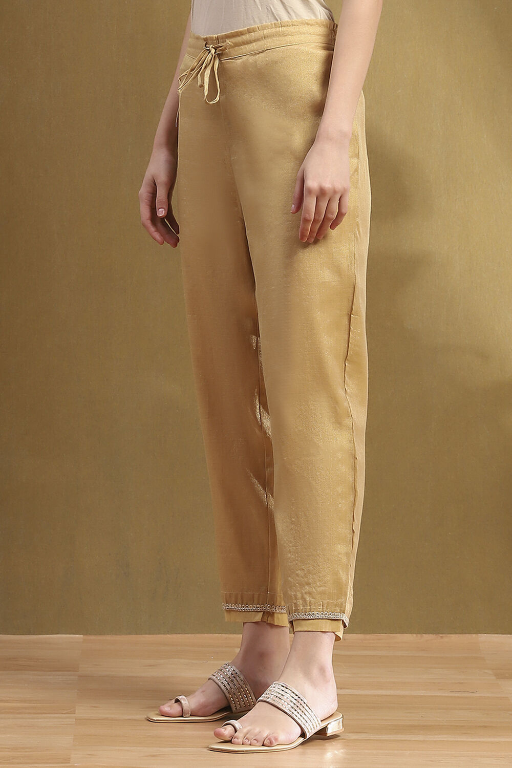 Gold Jacquard Pants image number 2