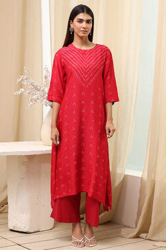 Red Shantoon Asymmetric Suit Set image number 6