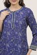 Blue Polyester Printed Straight Kurti image number 1