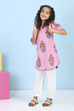 Pink Cotton Printed Straight Suit Set image number 6