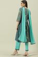 Multi-coloured Printed Straight Kurta Regular Pants Suit Set image number 4