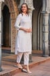 White Cotton Solid Straight Kurta image number 0