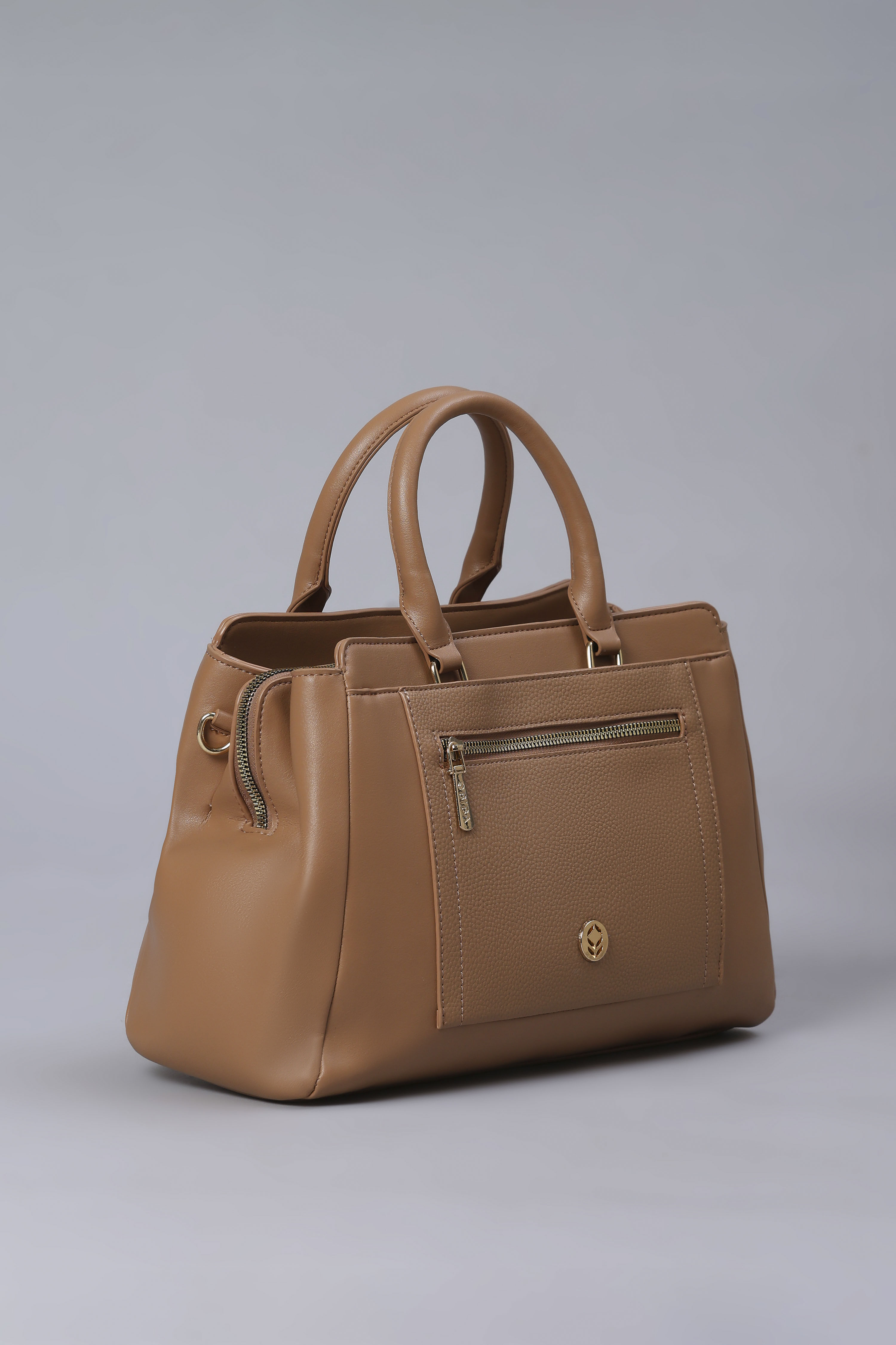 Brown PU Satchel image number 3