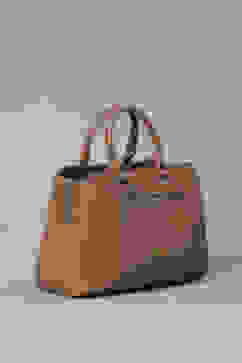 Brown PU Satchel image number 3