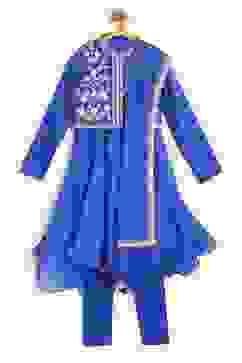 Blue Poly Cotton Anarkali Suit image number 0