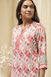 Off White Art Silk Straight Kurta Pant Suit Set image number 1