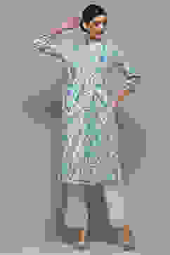 White Cotton Straight Kurta image number 0