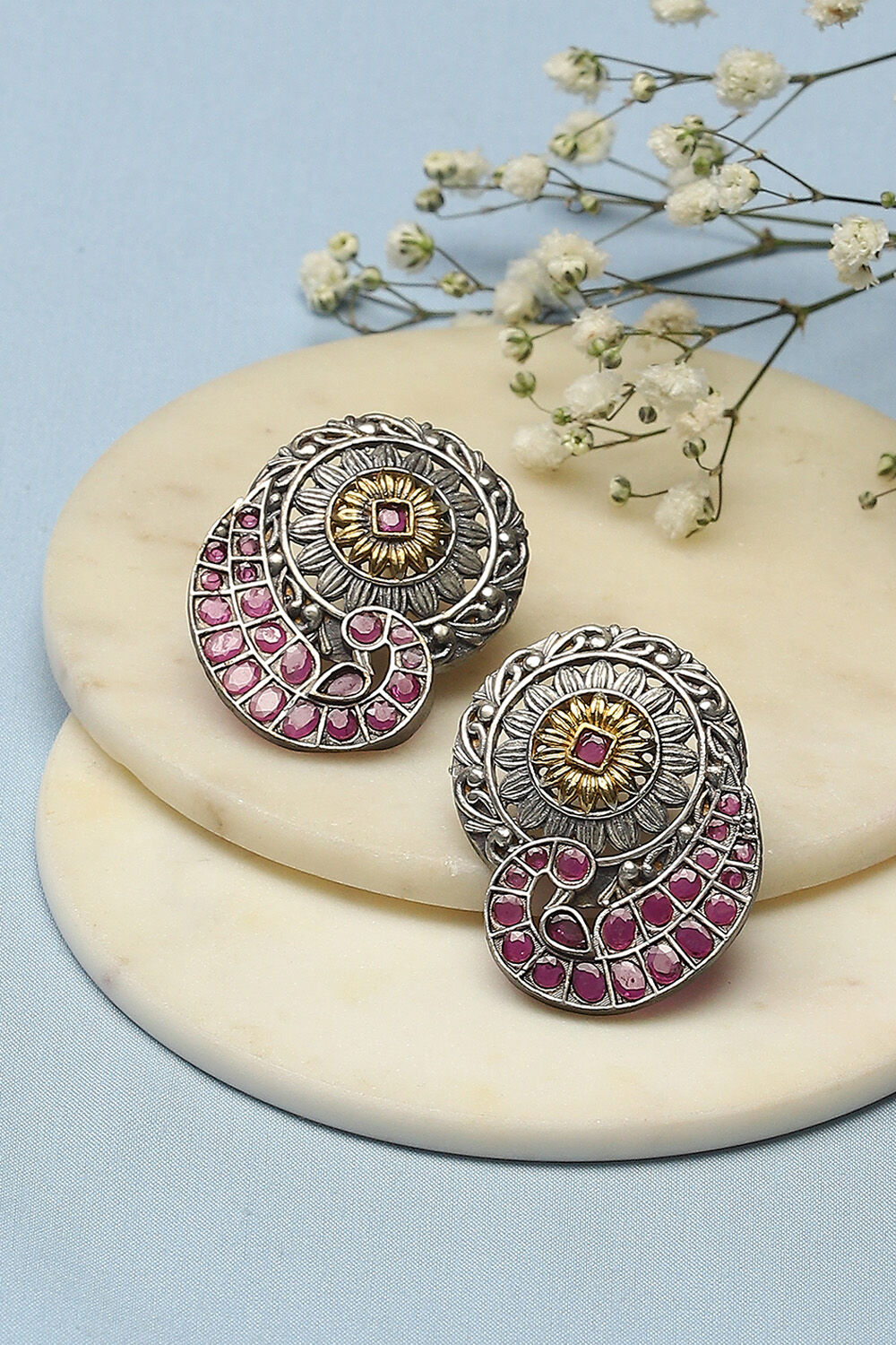 Pink Brass Earrings image number 0