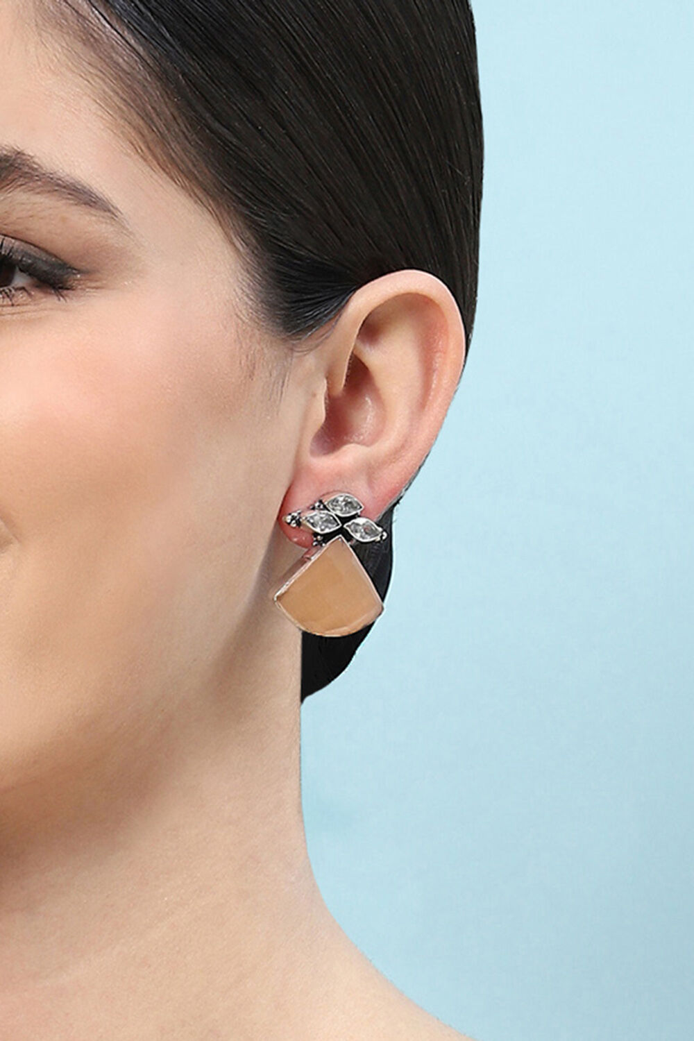 Peach Brass Earrings image number 1