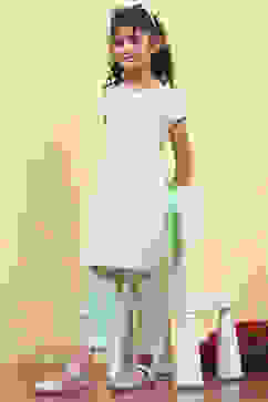 Green Cotton Straight Printed Kurta Pants Set image number 0