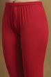 Red Embroidered Festive Kalidar Suit Set image number 2