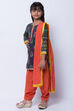 Navy Blue Cotton Straight Kurta Salwar Suit Set image number 2