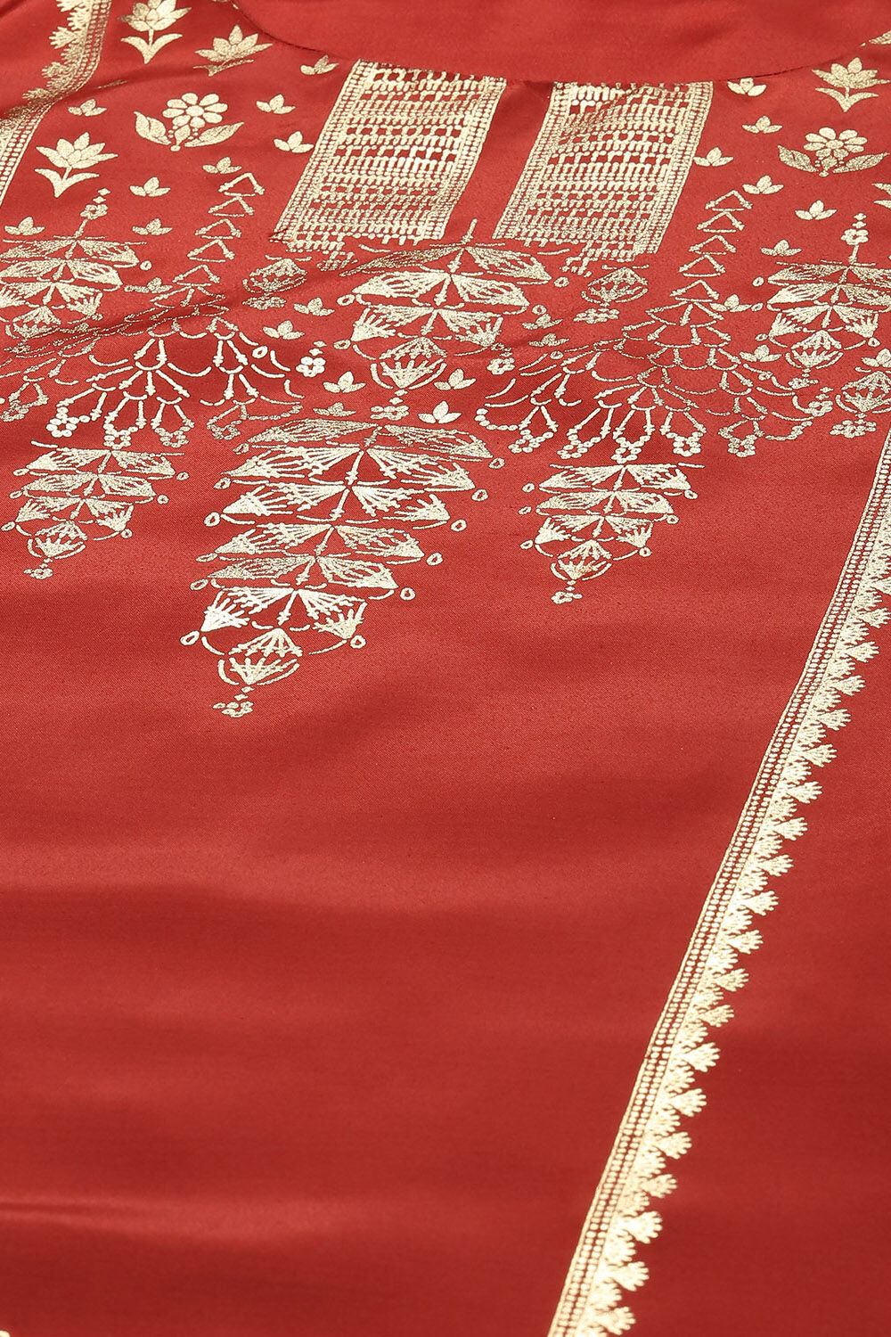 Maroon Poly Shantoon Narrow Kurta Pant Suit Set image number 1