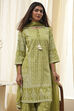 Mehendi Green Cotton Printed Straight Suit Set image number 7