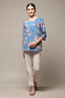 Lavender Printed Straight Kurta Palazzo Suit Set image number 0