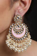 Pink stone with pearl and rose gold finish image number 1