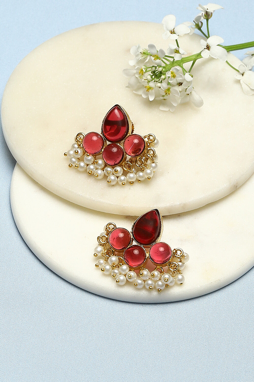 Red Brass Earrings image number 0