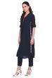 Red A-Line Cotton Viscose Solid Kurta image number 0