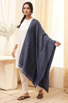 Navy Cotton Blend Dupatta image number 2
