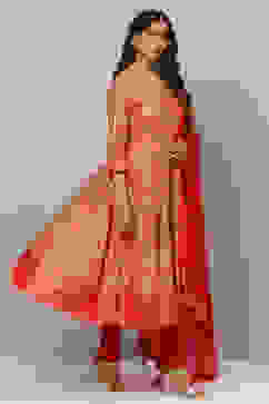 Fuchsia Cotton Anarkali Kurta Churidar Suit Set image number 6