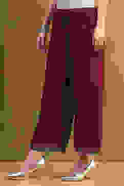 Red Polyester Straight Palazzo Pants image number 2