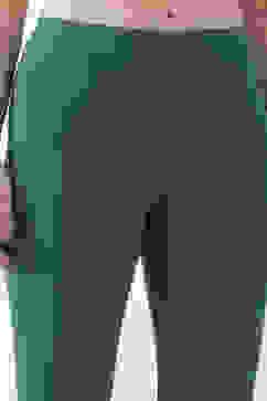 Green Cotton Lycra Solid Fitted Cropped Leggings image number 1