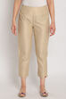 Beige Poly Metallic Cotton Pants image number 0