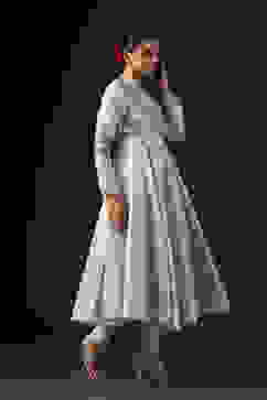 Rohit Bal Off White Cotton Silk Anarkali Embroidered Suit Set image number 6