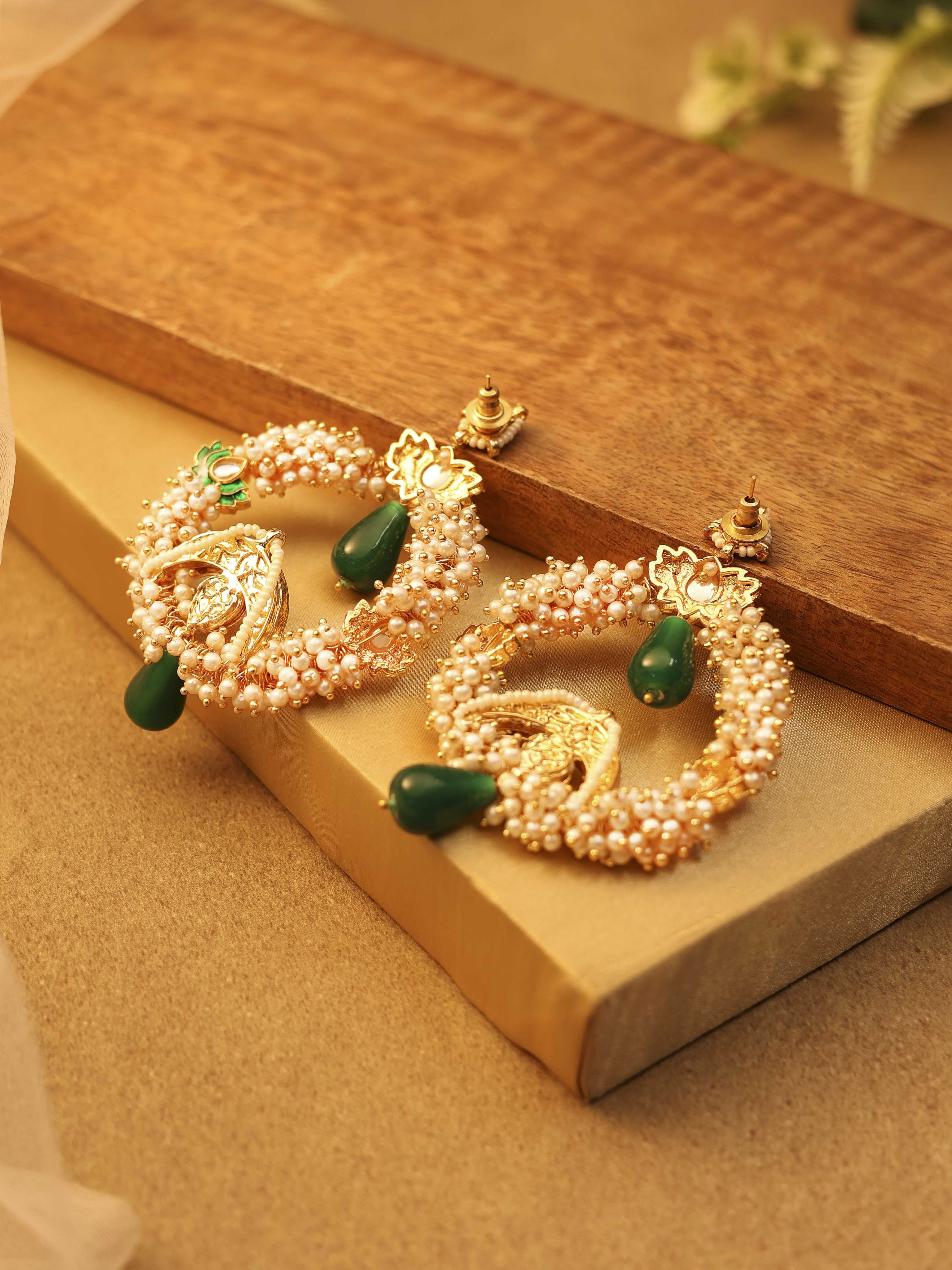 Green Brass Drop & Danglers image number 2