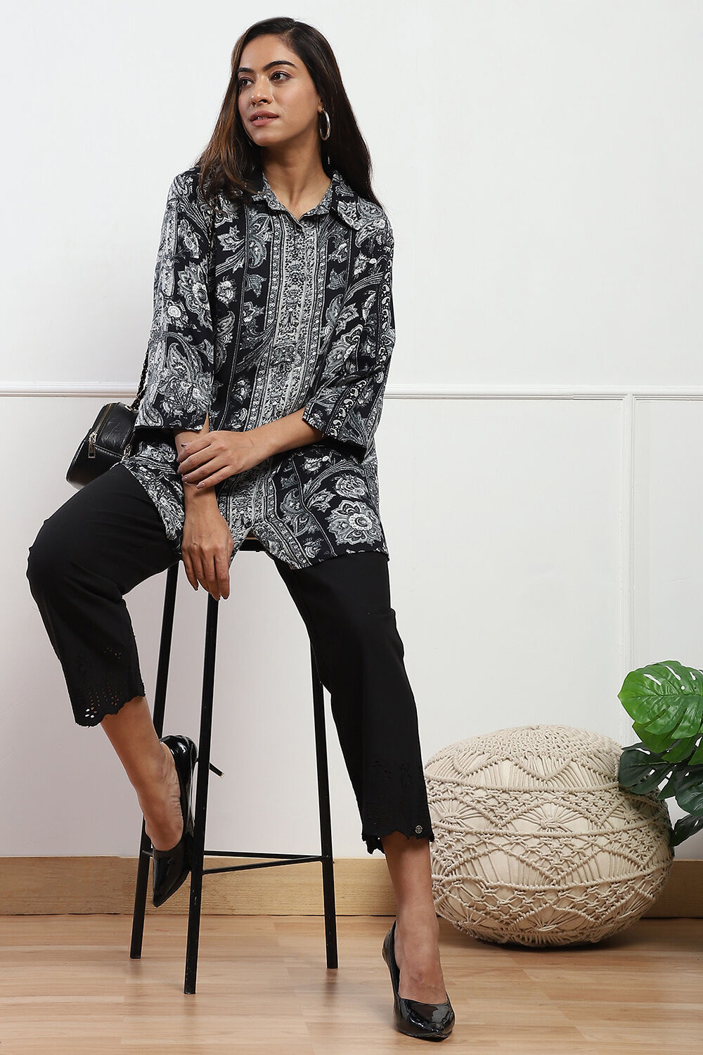 Mustard Cotton Flax Pants image number 0