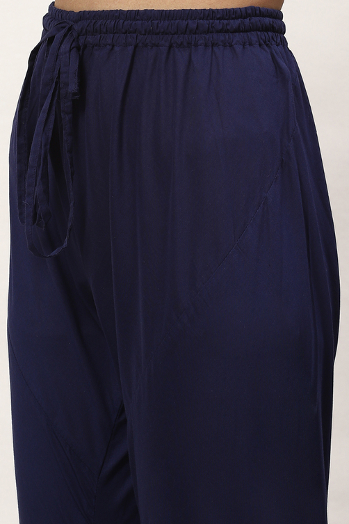 Rohit Bal Indigo Cotton Blend Straight Kurta Suit Set image number 2