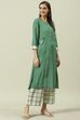 Pink & Purple Solid Rayon Straight Suit Set image number 3